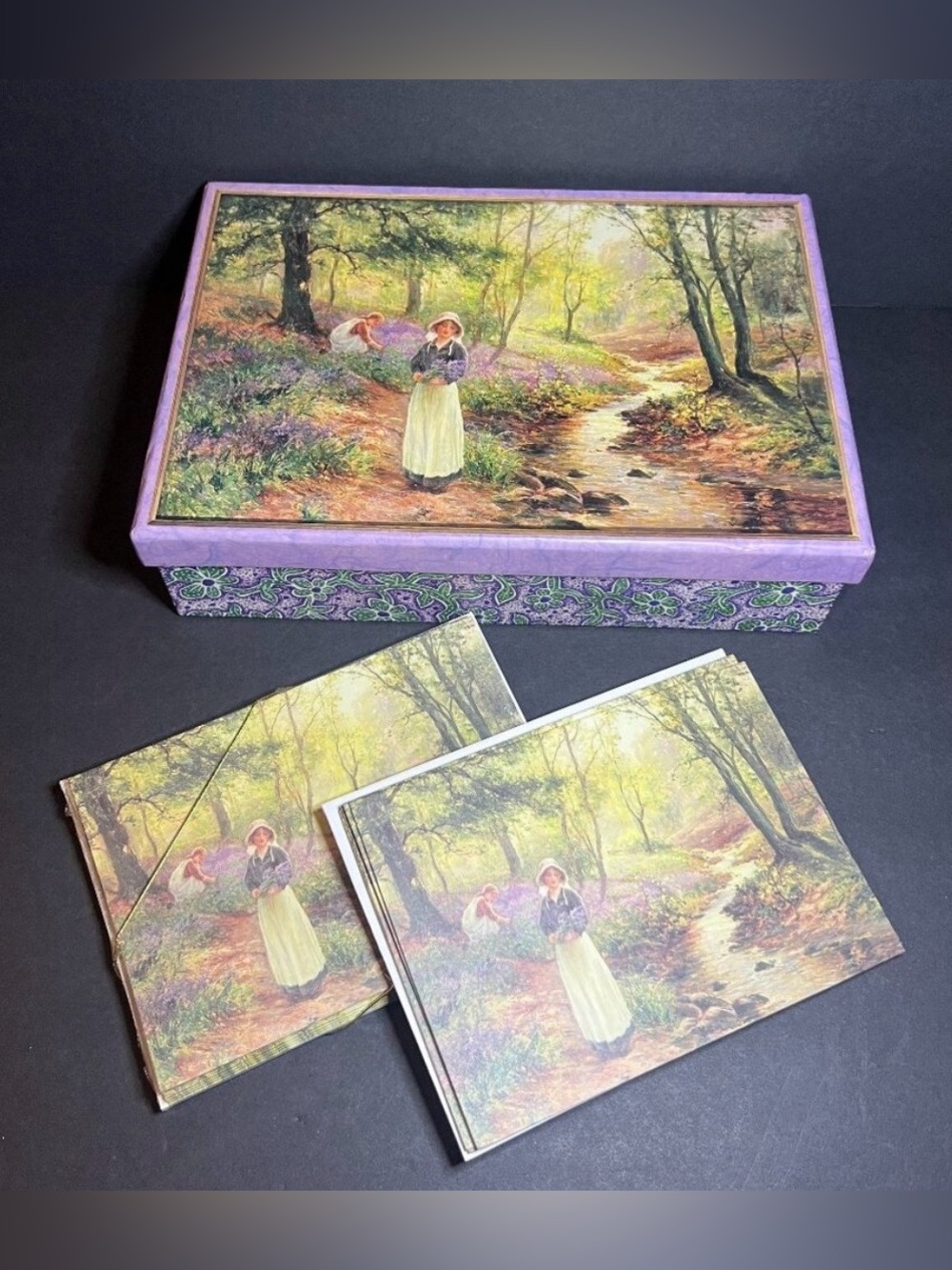 VTG Ernest Walbourn The Bluebell Glade Storage Box & Greeting Cards w/ Envelopes
